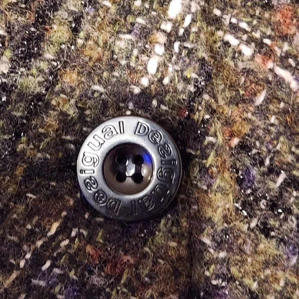 Desigual wool coat size 44 or Large gray/brown with subtle black metallic thread - Picture 9 of 14